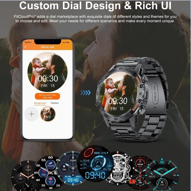 2026 Smart Watch for Men Bluetooth Call Receive/Dial Heart Rate Fitness Tracker