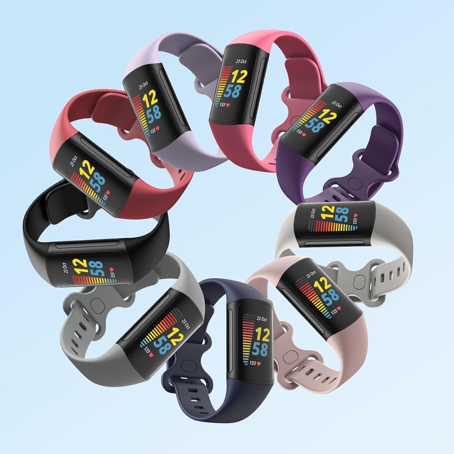 2 Pack Waterproof Bands Compatible with Fitbit Charge 5 / Charge 6