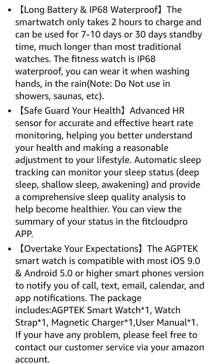 Smartwatch for Android and iOS Phones LW11 Waterproof Activity Tracker