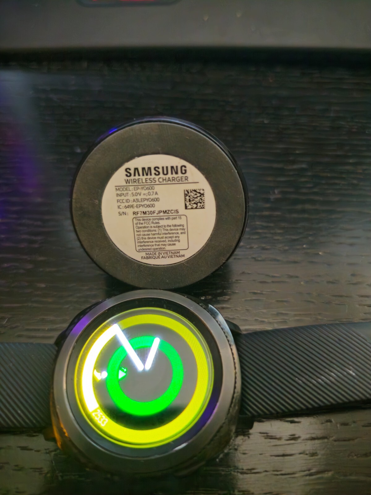 Samsung Gear Sport 44.6mm Black Case Silicone Band Classic Buckle 