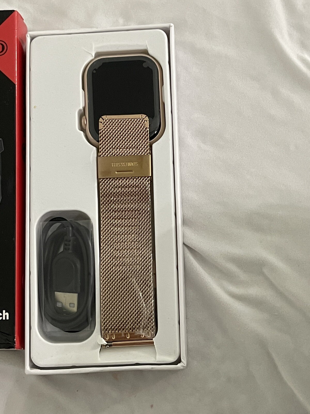 SMART WATCH G28 1.85 INCH DISPLAY WATERPROOF FITNESS HEART RATE / Rose Gold Band