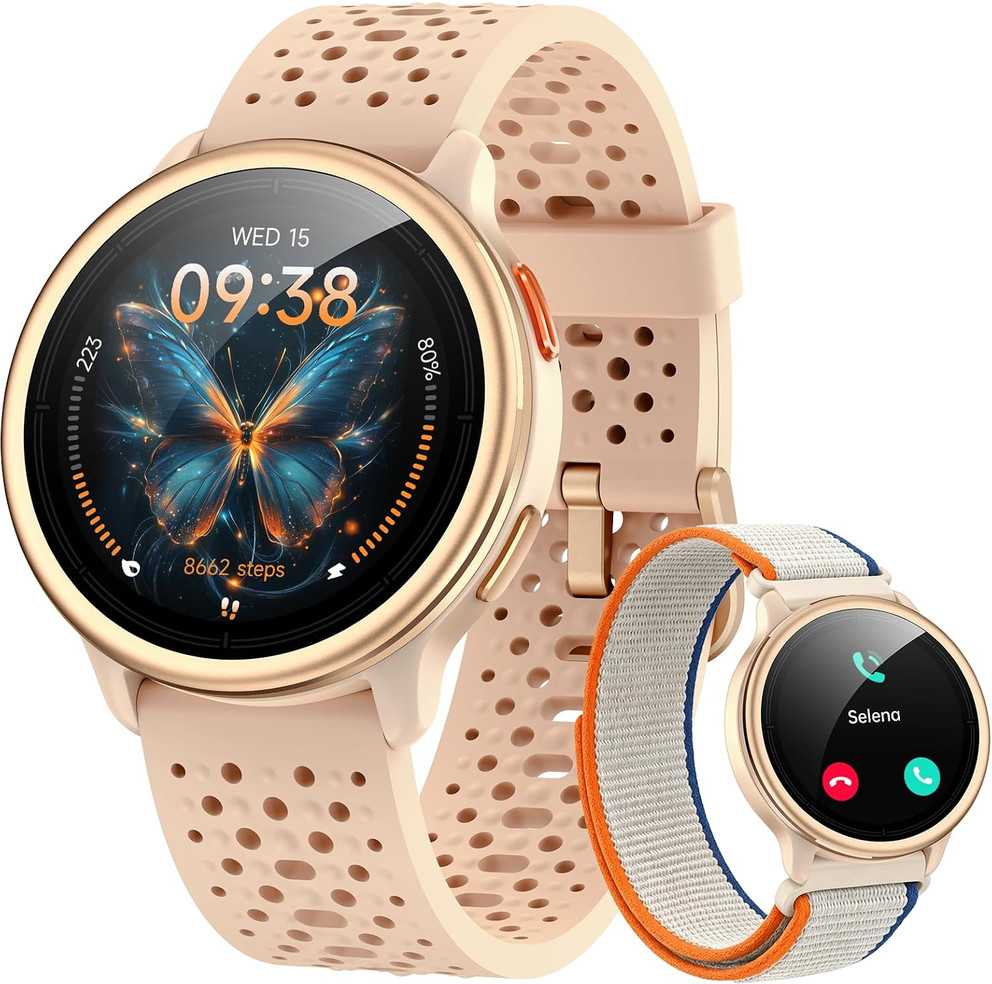 Smart Watch for Women/Men, Answer/Make Call, 1.27″ AMOLED Ultra-HD Screen Smartw