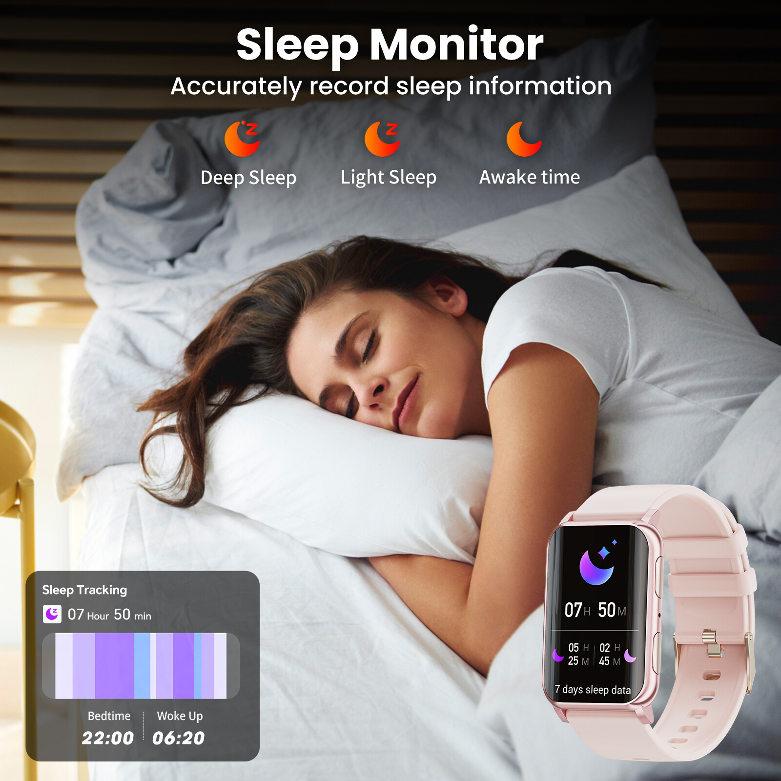 1.57″ Smart Watch(Answer/Make Call)Sleep Monitor Fitness Tracker for Android iOS
