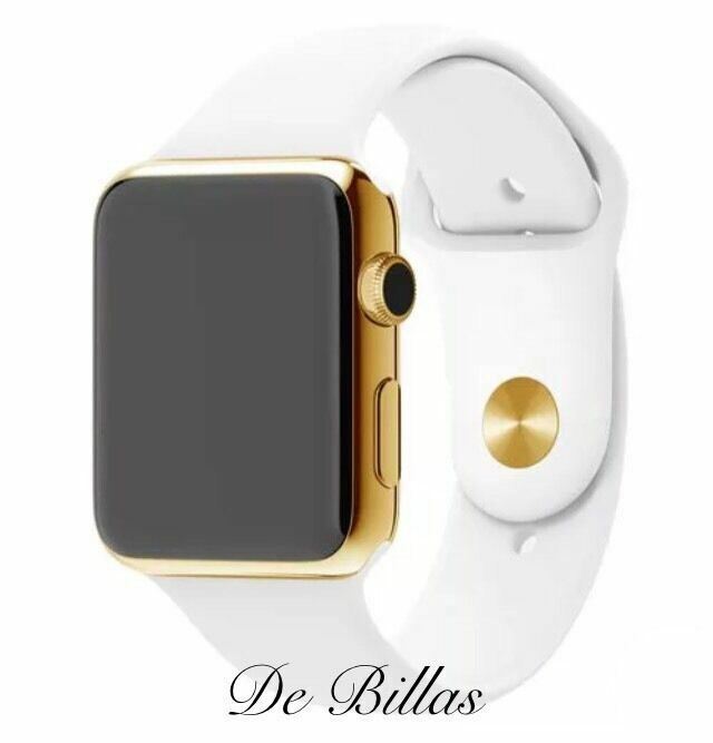 24K Gold Plated 42MM Apple Watch SERIES 2 with White Sport Band