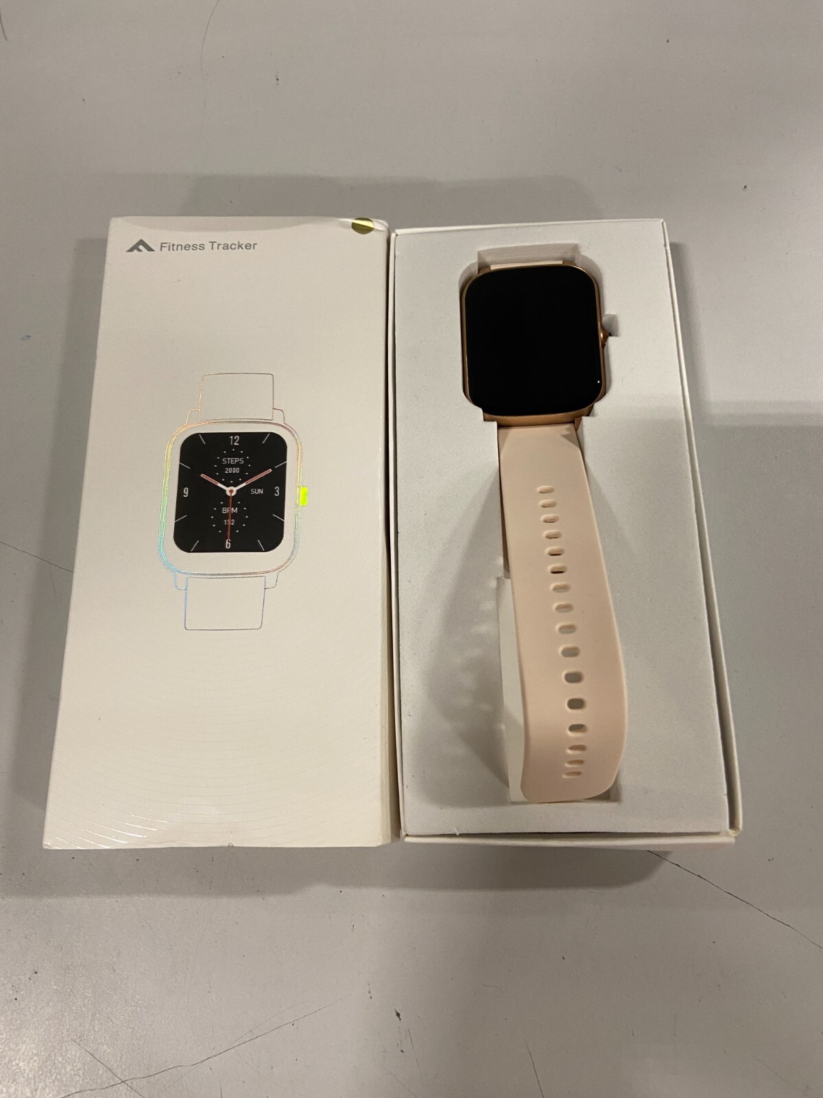 P42 Womens Peach 1.7 Inch TFT Display Digital Fitness Tracker Smart Watch
