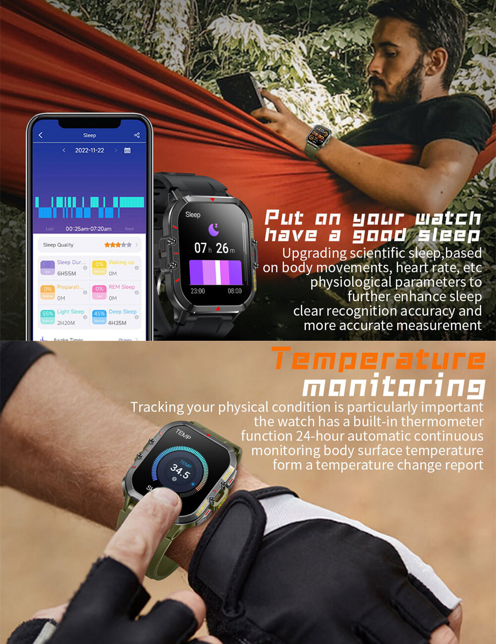 Smart Watch Men Bluetooth Call 1.96 inch Touchscreen Activity Fitness Tracker