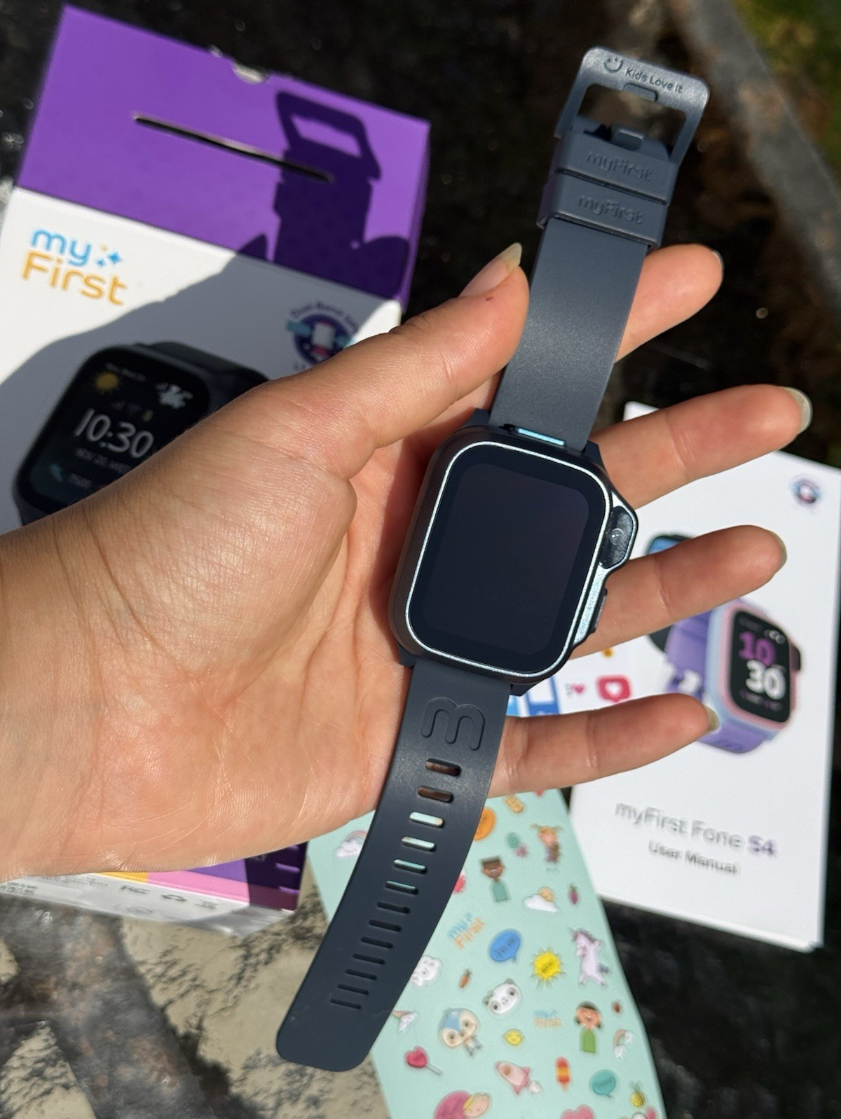 myFirst Fone S4 42mm 4G eSIM GPS Smartwatch Phone Blue Silicone Band Open Box