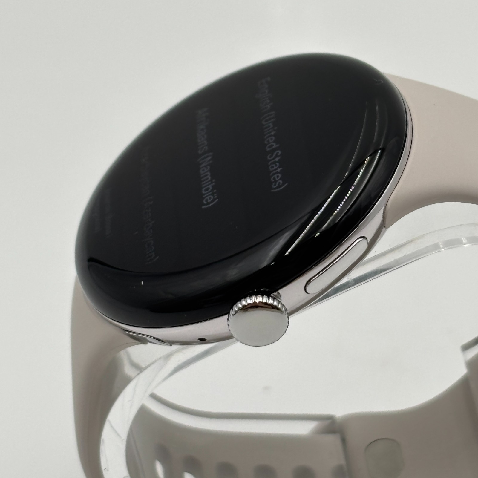 Google Pixel Watch 4 45mm Polished Silver Aluminum Case Porcelain Band NEW