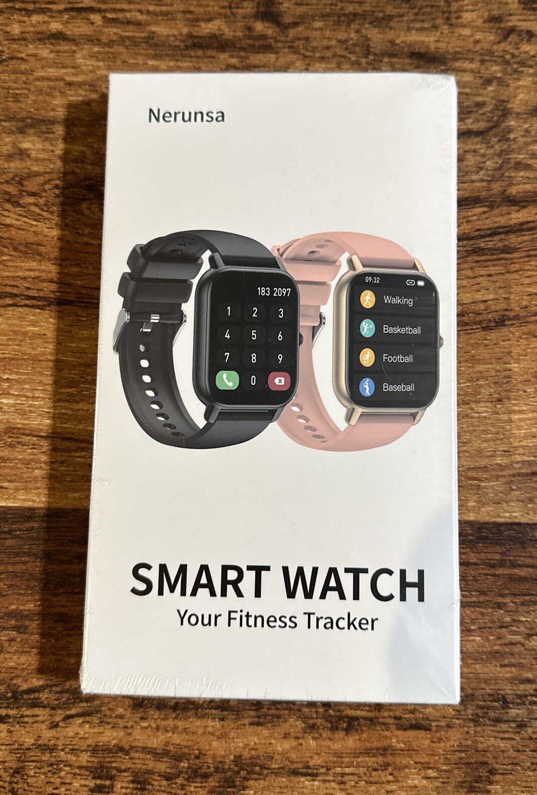 NEW Nerunsa Smart Watch 1.85 Display Waterproof Fitness Tracker Pink