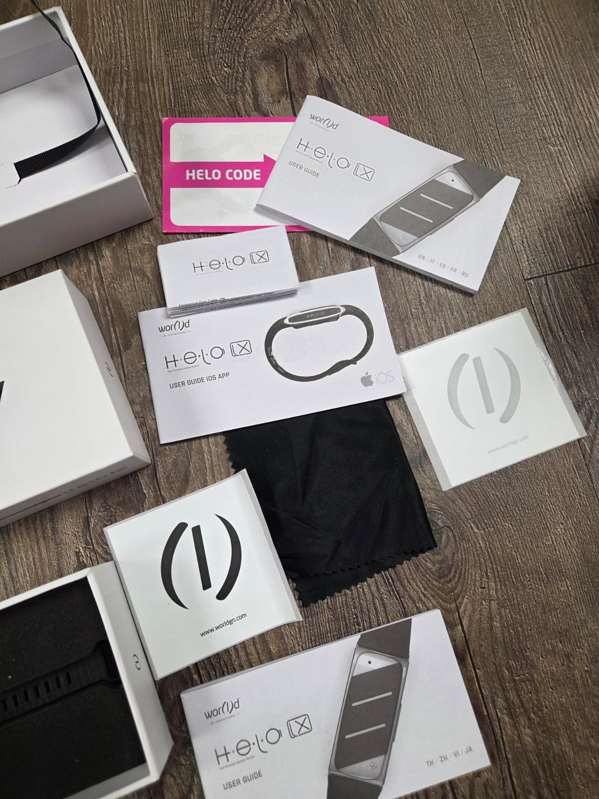 Helo box set with germanium stones Cutting edge fitness tracker Watch NEW