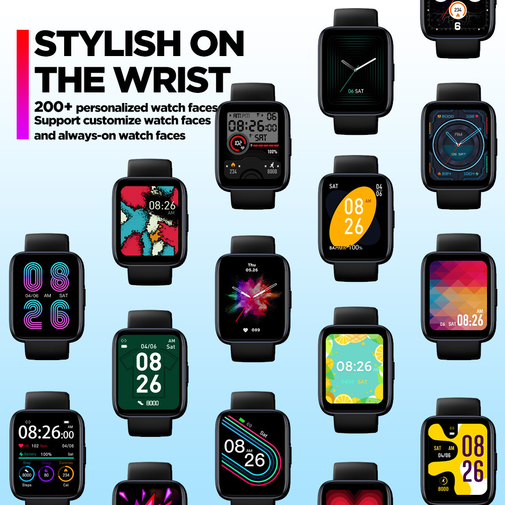 Men Women Smart Watch 1.78 Inch Bluetooth Wristwatch Men Women for Android iOS