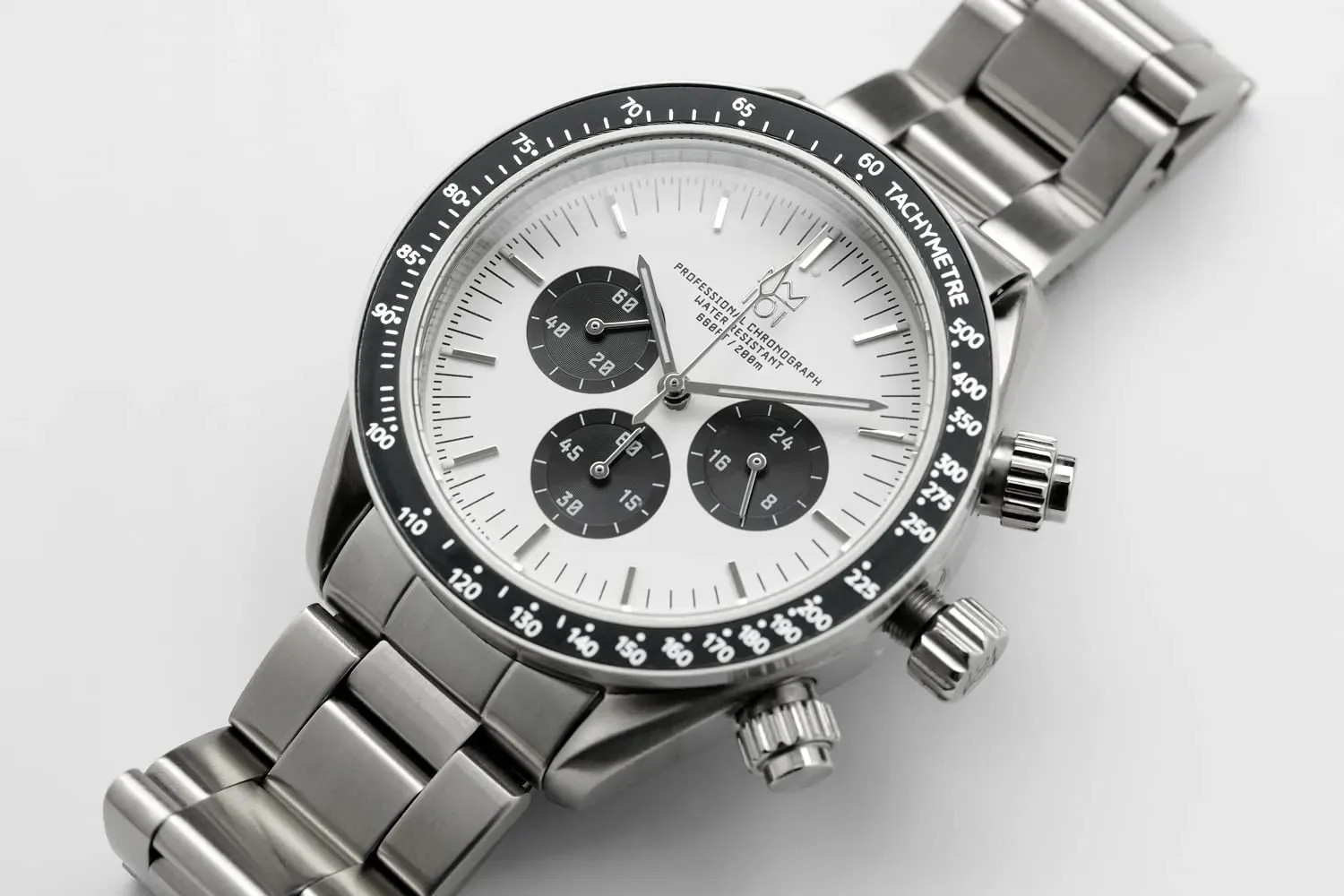 NEW HYAKUICHI 101 Model 12 Divers Chronograph Watch Men’s Non-Date White Panda