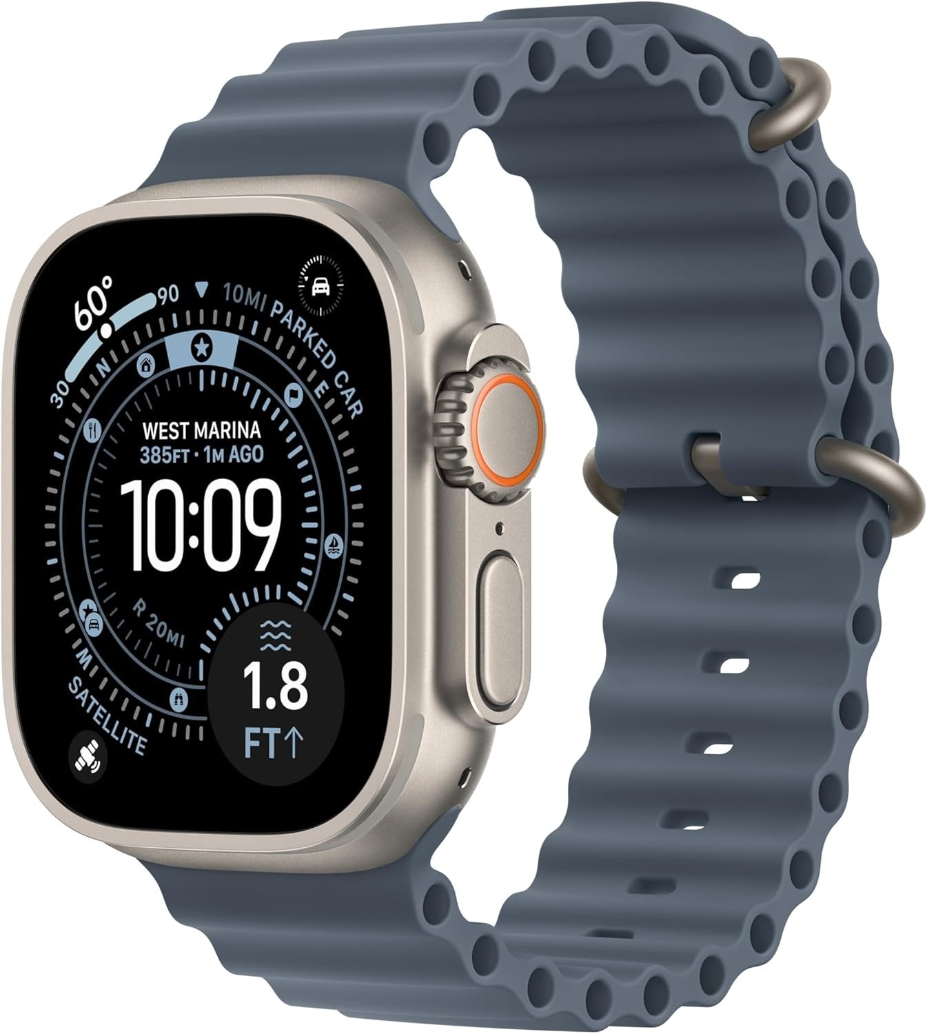 Apple Watch Ultra 3 49mm Cell Titanium Anchor Blue Ocean Band MEWH4LW/A