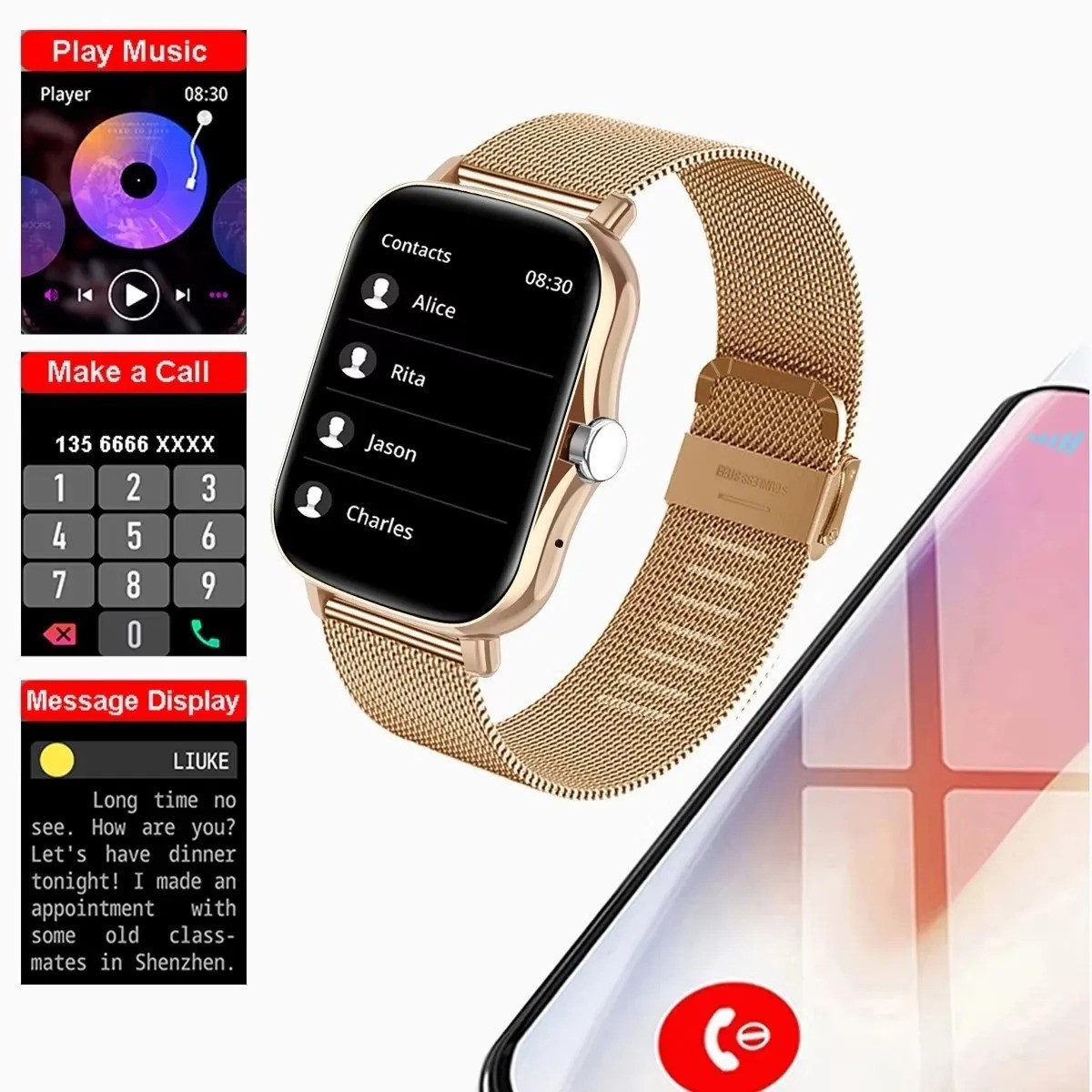 Rugged Military Smart Watch for Men Bluetooth Call Fitness Tracker Android iOS