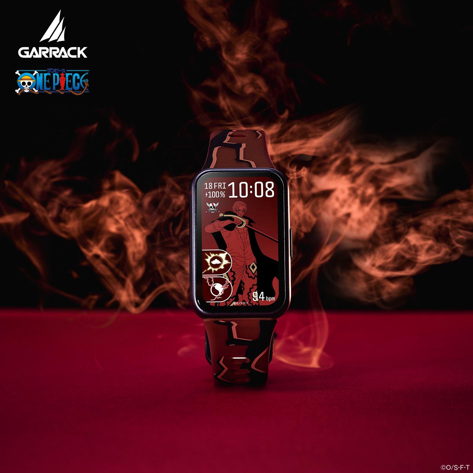 ONE PIECE Shanks Smart Watch GARRACK HUC-OP-BD11-S AMOLED Red 5ATM