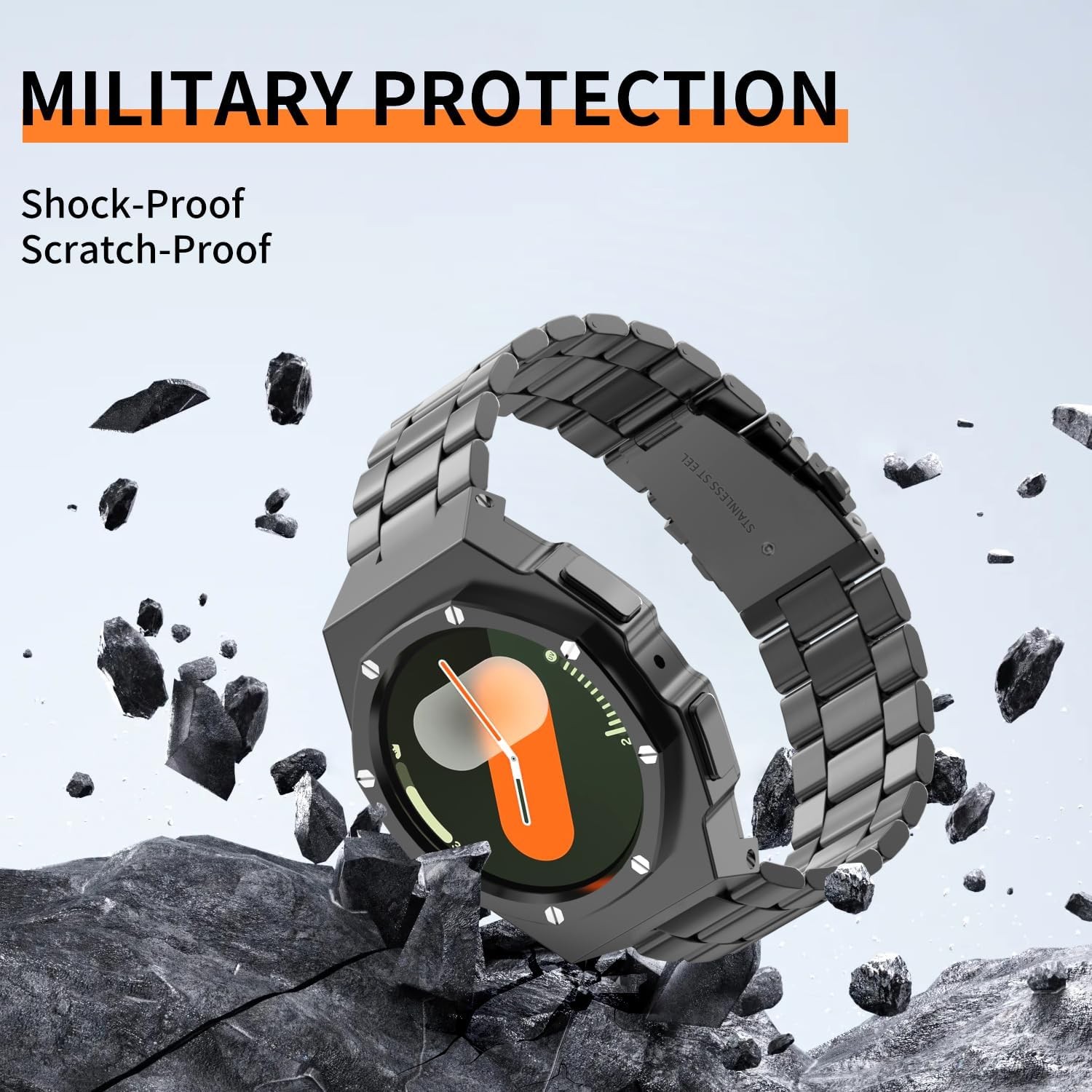 Only Case For Samsung Galaxy Watch 7 44mm Rugged Military Metal Bumper Cover