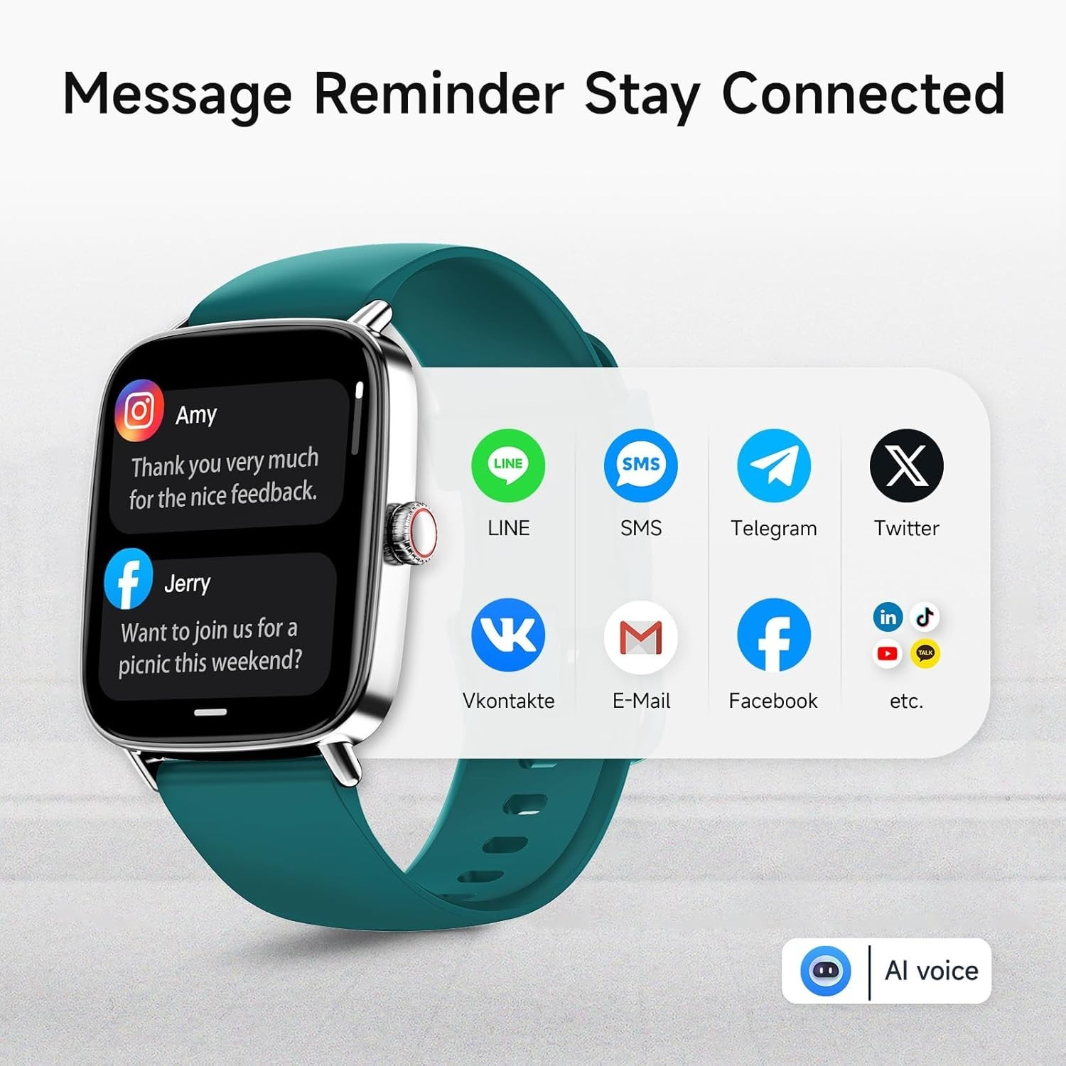 Multi-Functional 1.85″ Smartwatch – Make Calls, Track Fitness, Waterproof