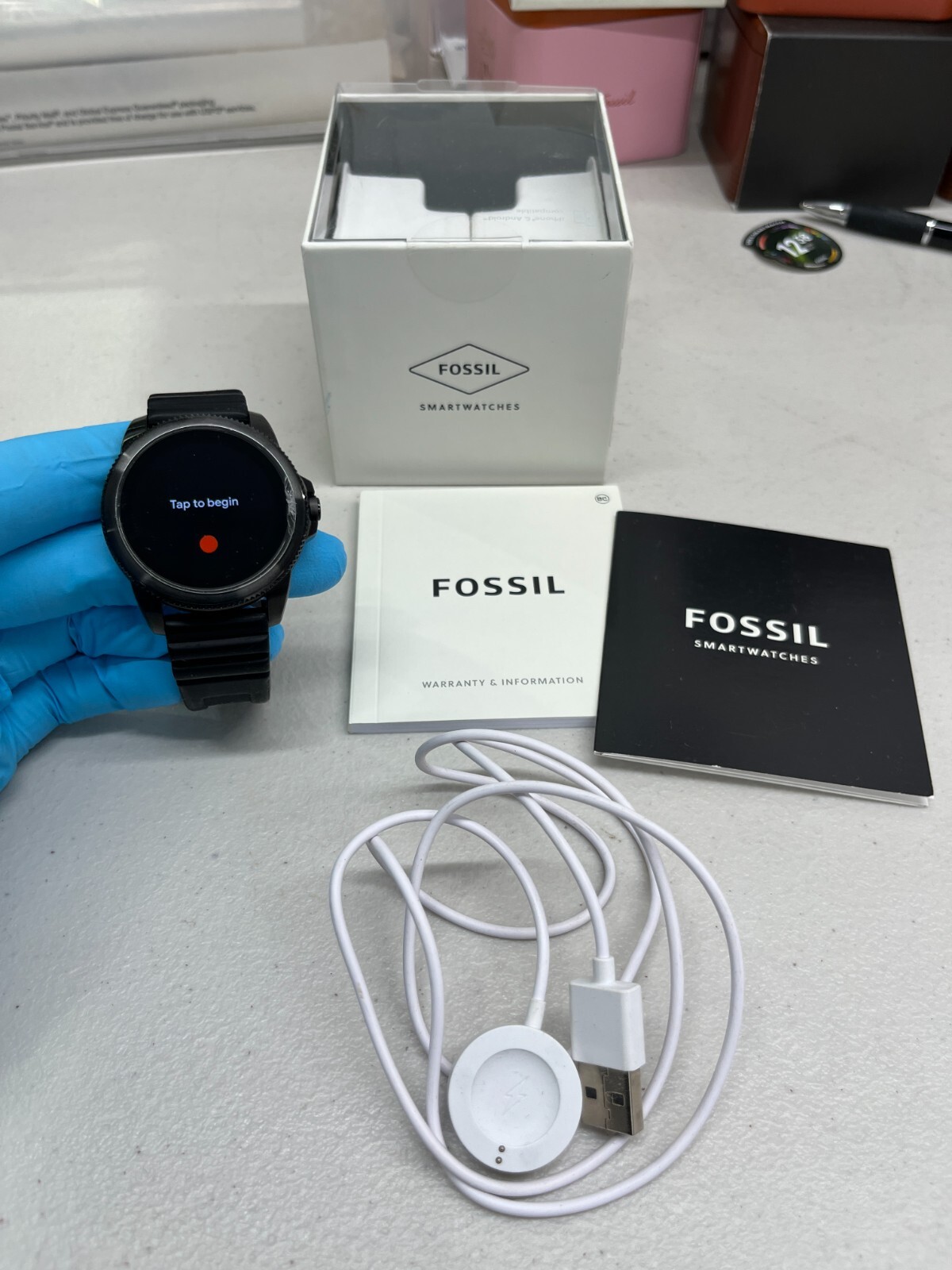 Fossil Gen 5E 44mm Black Case Silicone Band Smartwatch – HEAVILY USED
