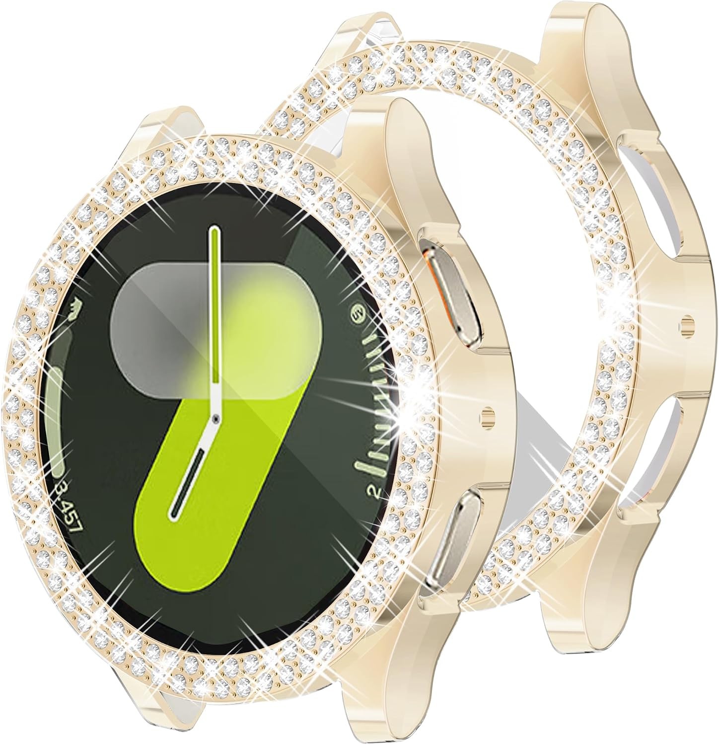 Case for Samsung Galaxy Watch 7 44mm Soft TPU Cover, Bling Crystal Inlay
