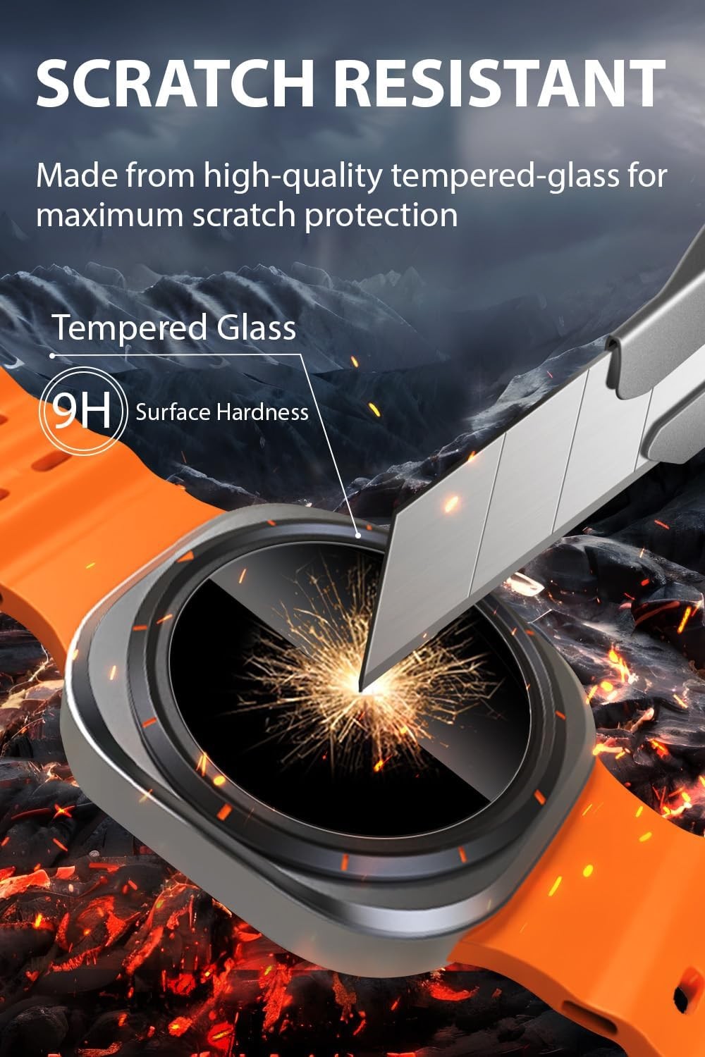 4 Pack Tempered Glass Screen Protector for Samsung Galaxy Watch Ultra 47mm, Anti