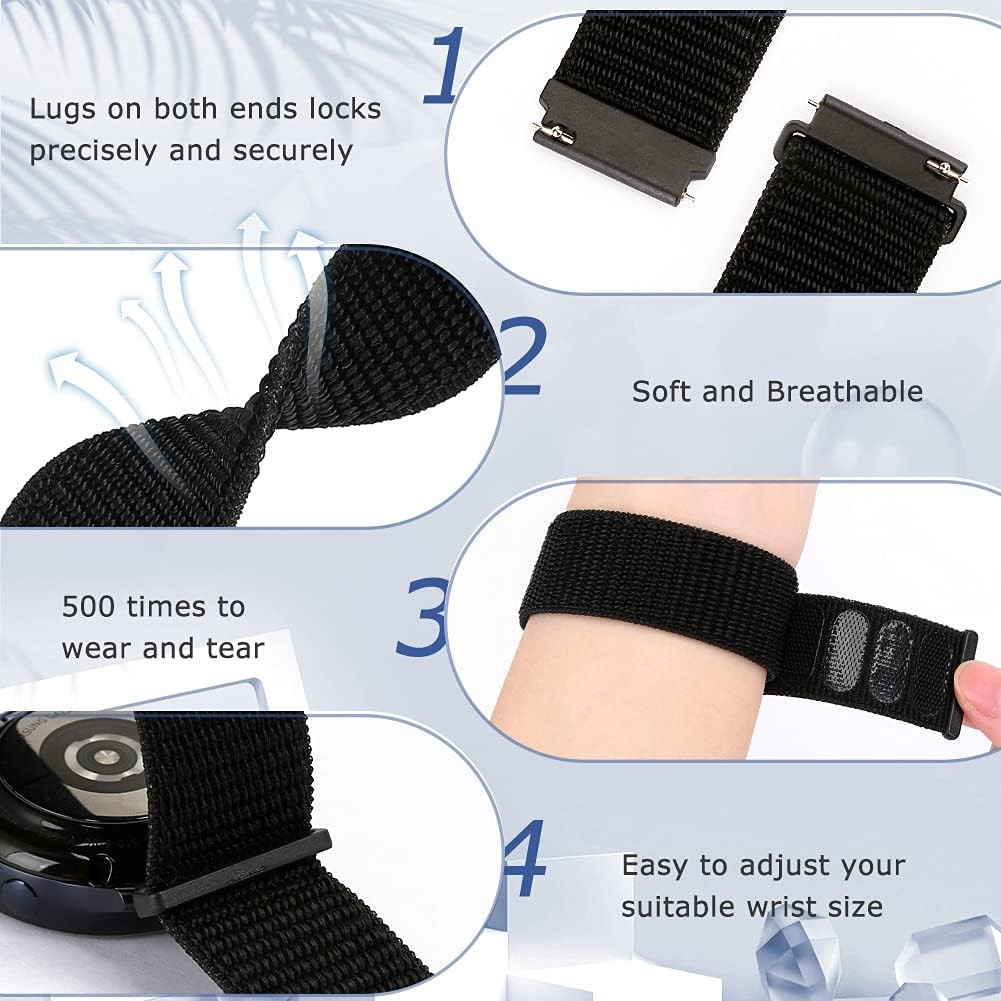 22mm Nylon Quick Release Band for Samsung Galaxy Watch 3 45mm/Gear S3 Frontier