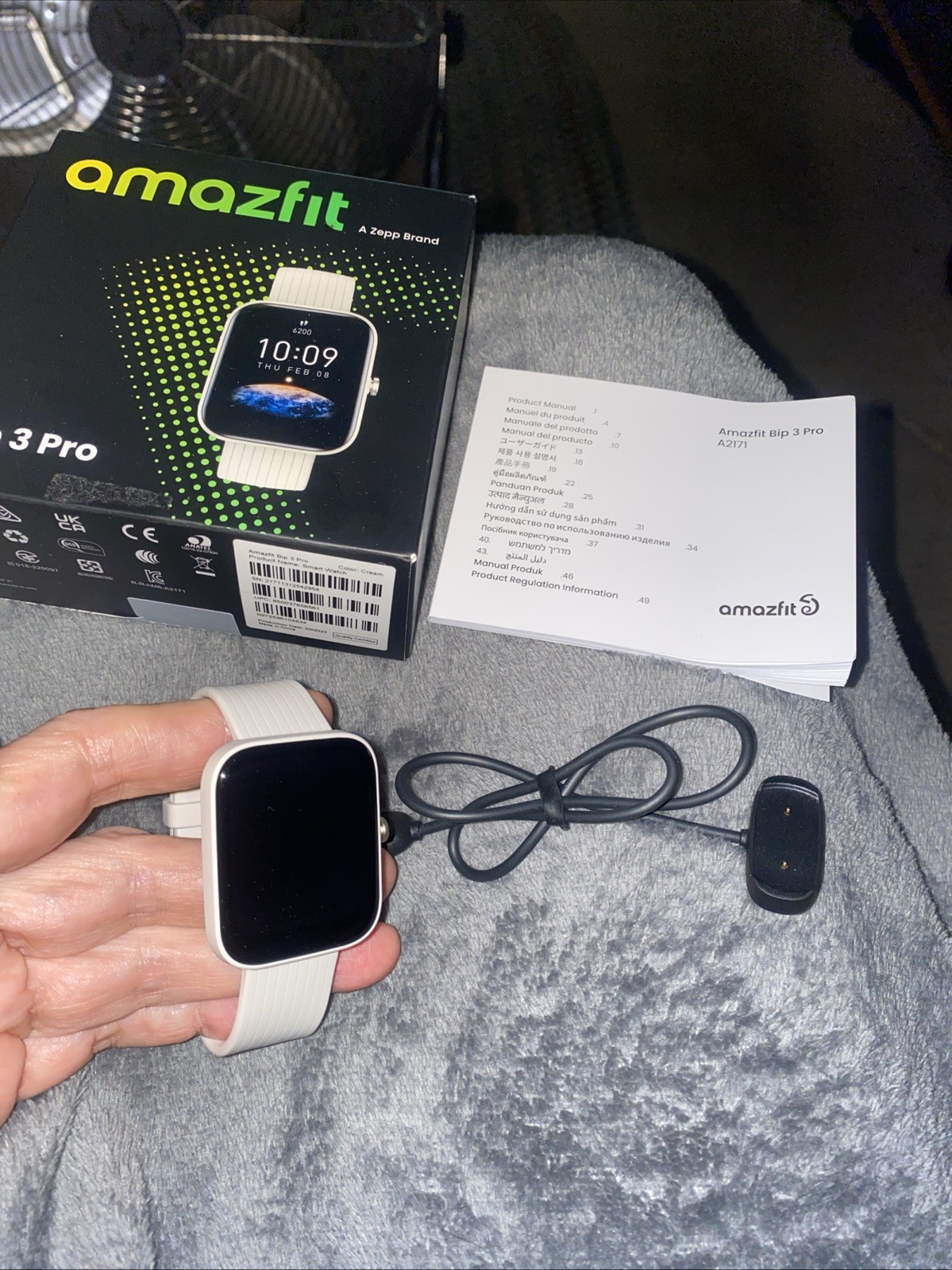 New Amazfit Bip 3 Pro Smartwatch CREAM Bluetooth A2171