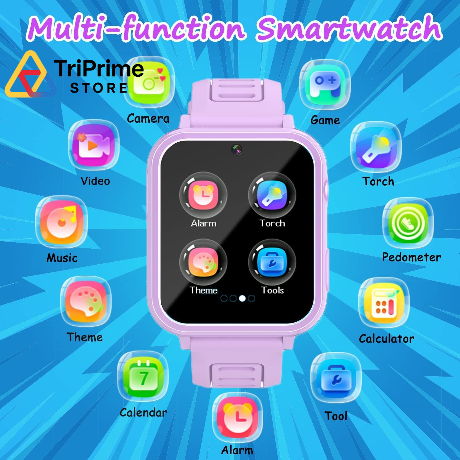 Kids Smart Watch Girls Gifts for 0.32 inches x 1.4 x 8 inches, Purple