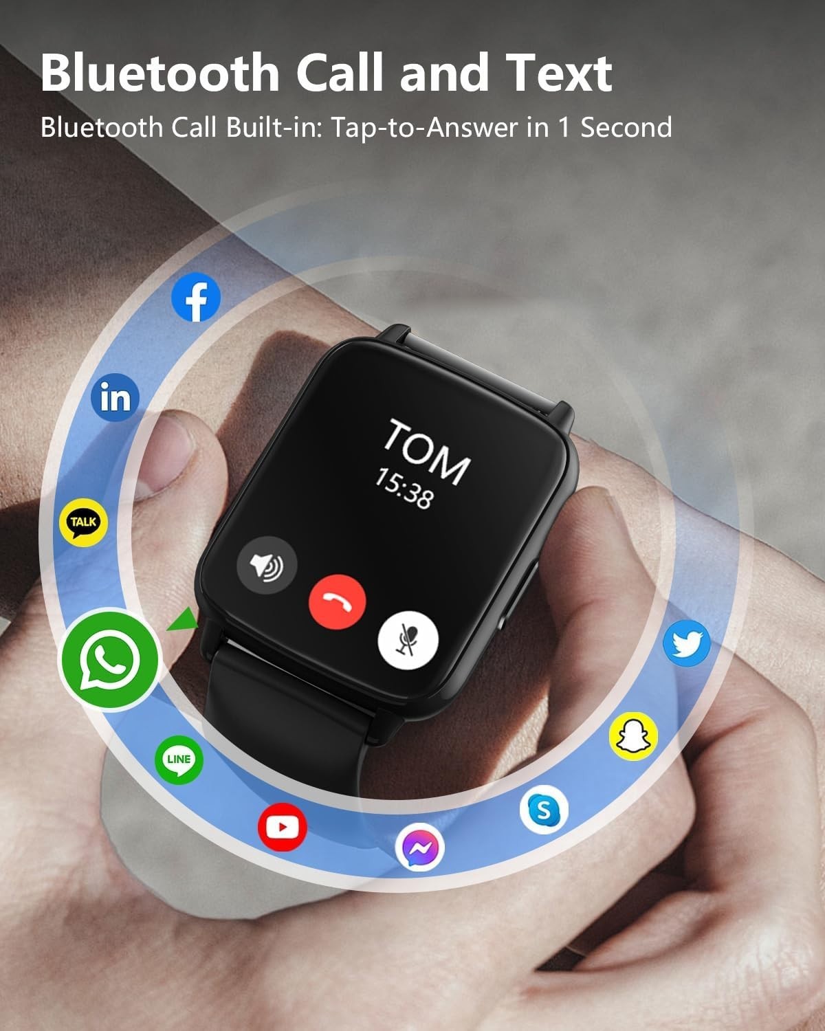 2026 Smart Watch For Men/Women, Waterproof Smartwatch Bluetooth iPhone Android