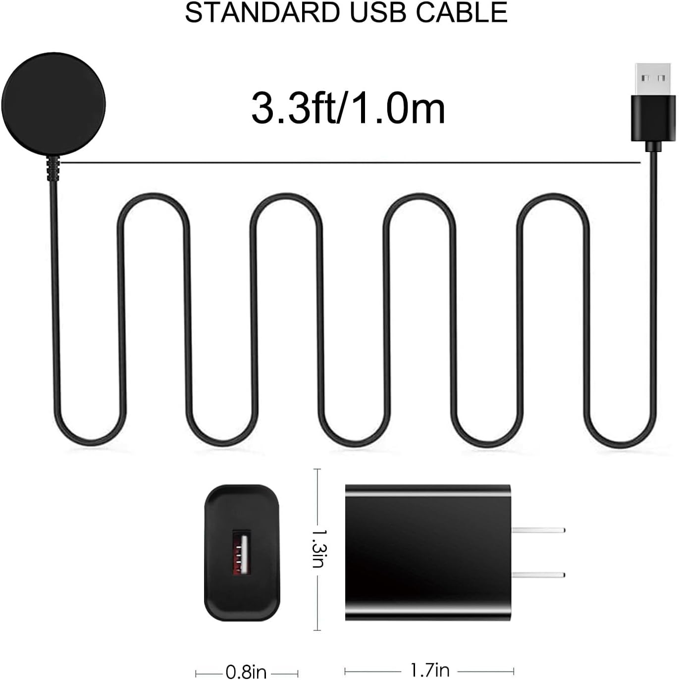 2 Pack Magnetic Wireless Charging Cable for Samsung Galaxy Watch 8/7/6/5/4/3/FE
