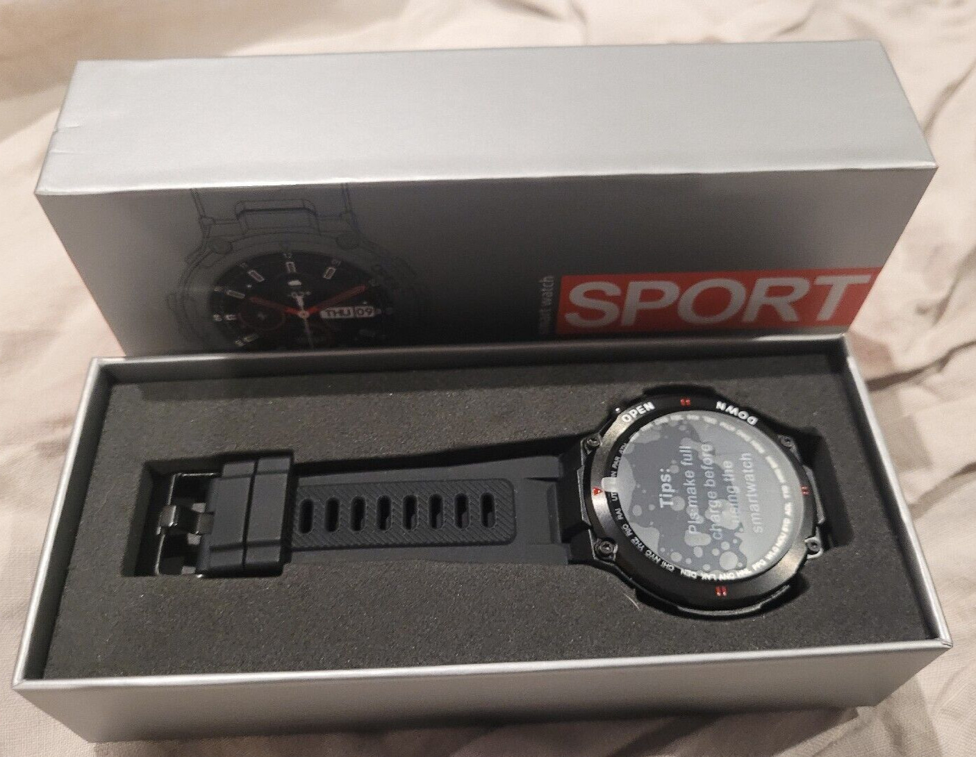 Waterproof Fitness Tracker Smartwatch With 1.3” HD Touch Screen and Bluetooth