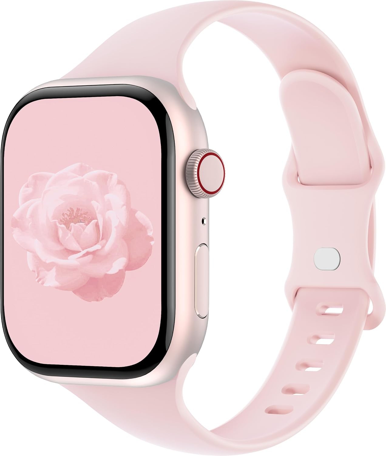 Slim Silicone Band for Apple Watch 41mm Series 11 10 9 8 7 6 5 4 – Light Pink