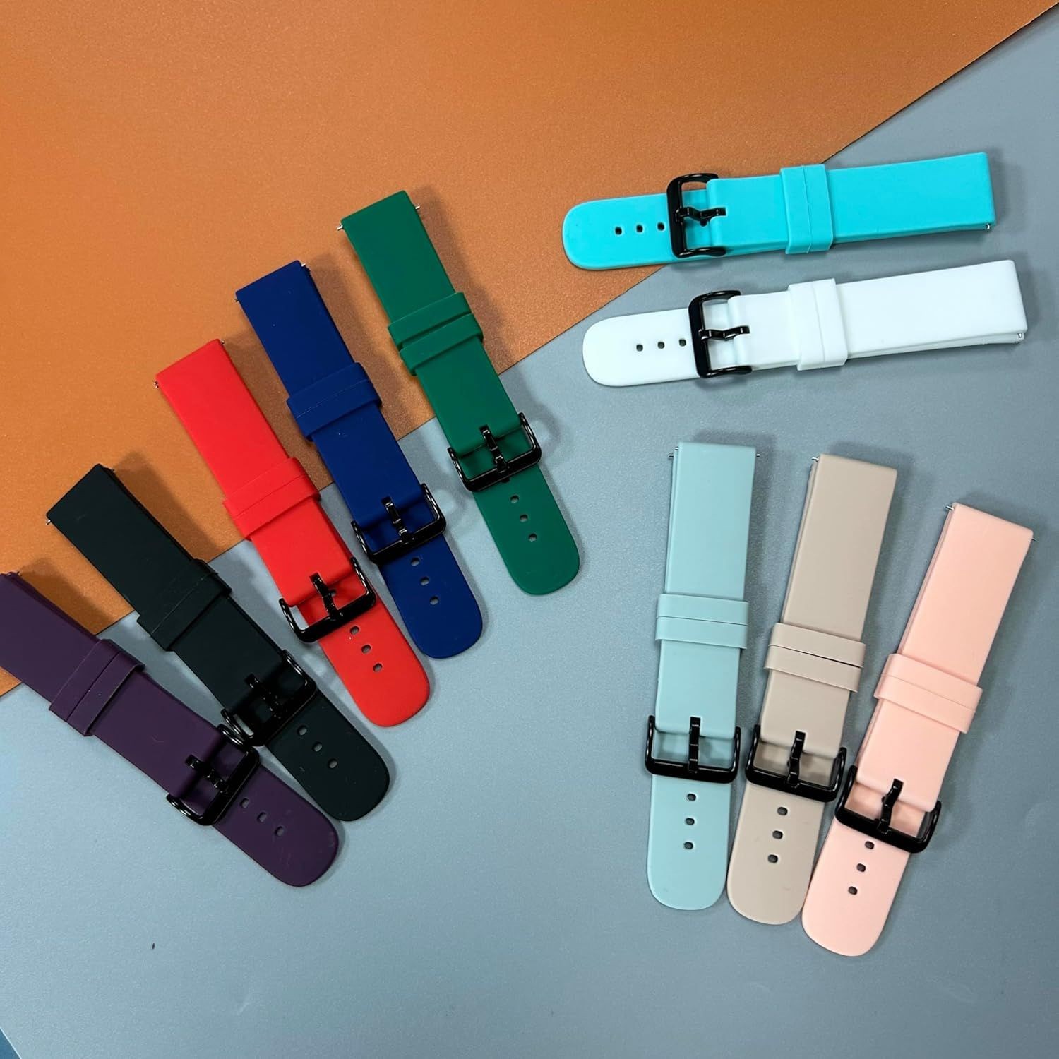 10 Pack Waterproof Silicone Strap Compatible with RUXINGX G62 22mm