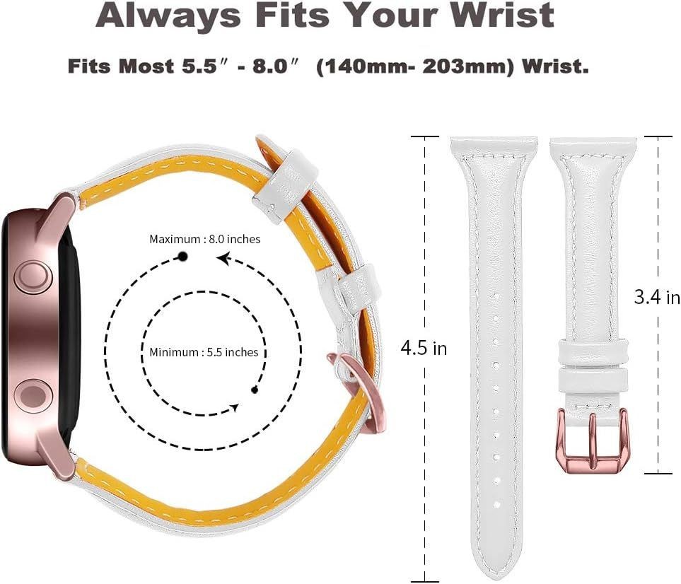 20mm Leather Strap Compatible with Samsung Galaxy Watch 7 40mm 44mm