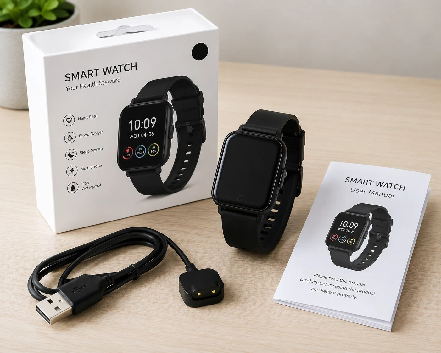Smart Watch for Android & iOS – 1.4″ Touchscreen Display: 1.4″ HD square