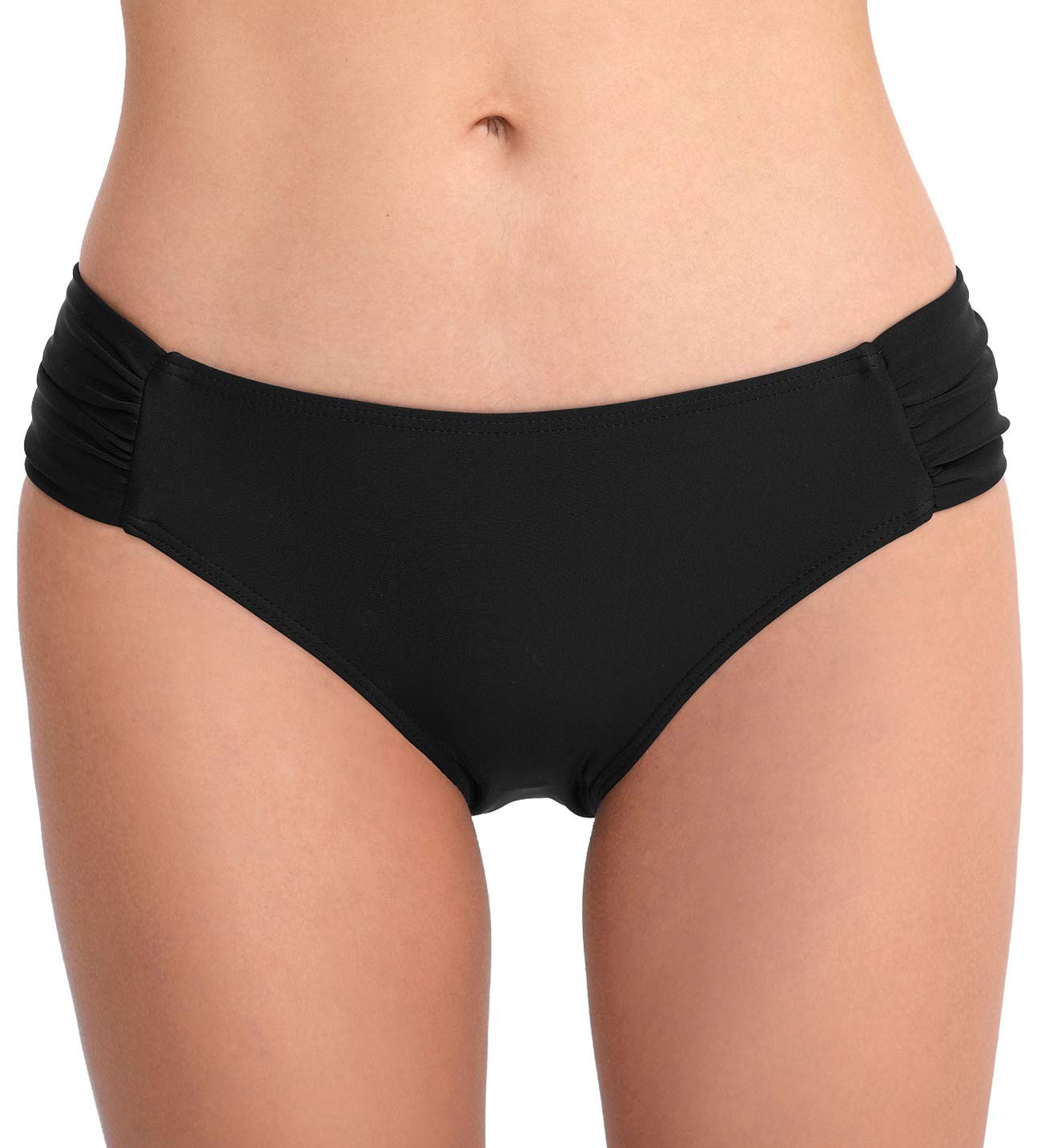 Women’s Bikini Bottoms Side Shirred Hipster Swimsuit Bottom Low Waisted Bathi…