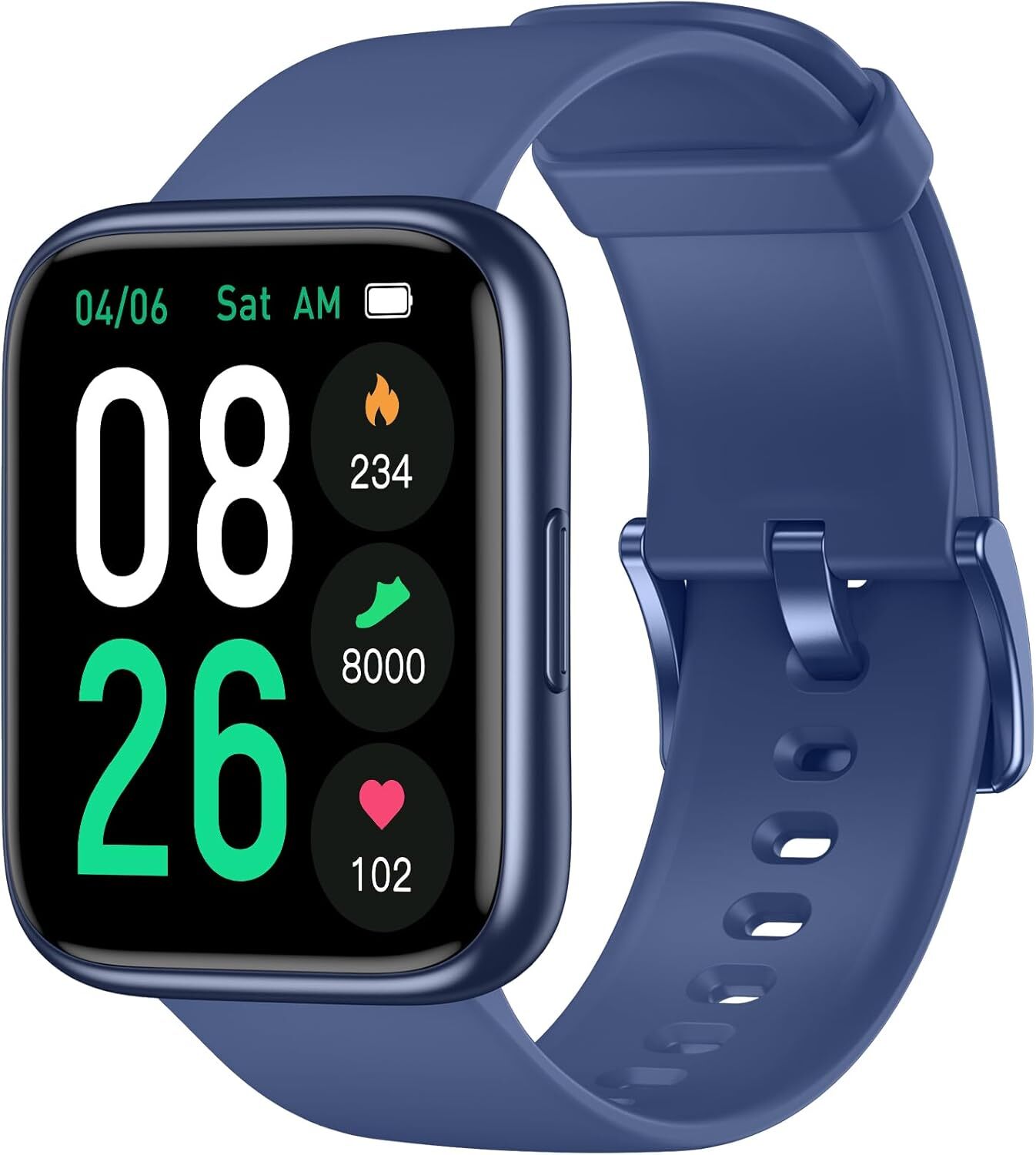 Smart Watch with Heart Rate/Sleep Monitor Steps Calories Waterproof – Blue