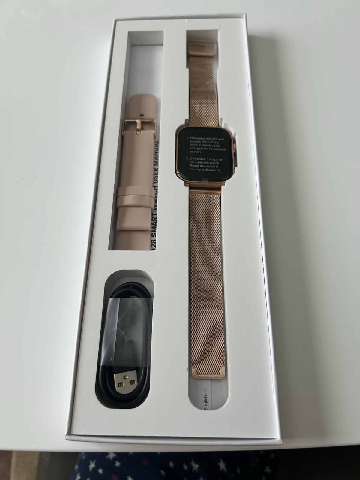 Sports Smart Watch Fitness Tracker for iPhone and Android Rose Golden