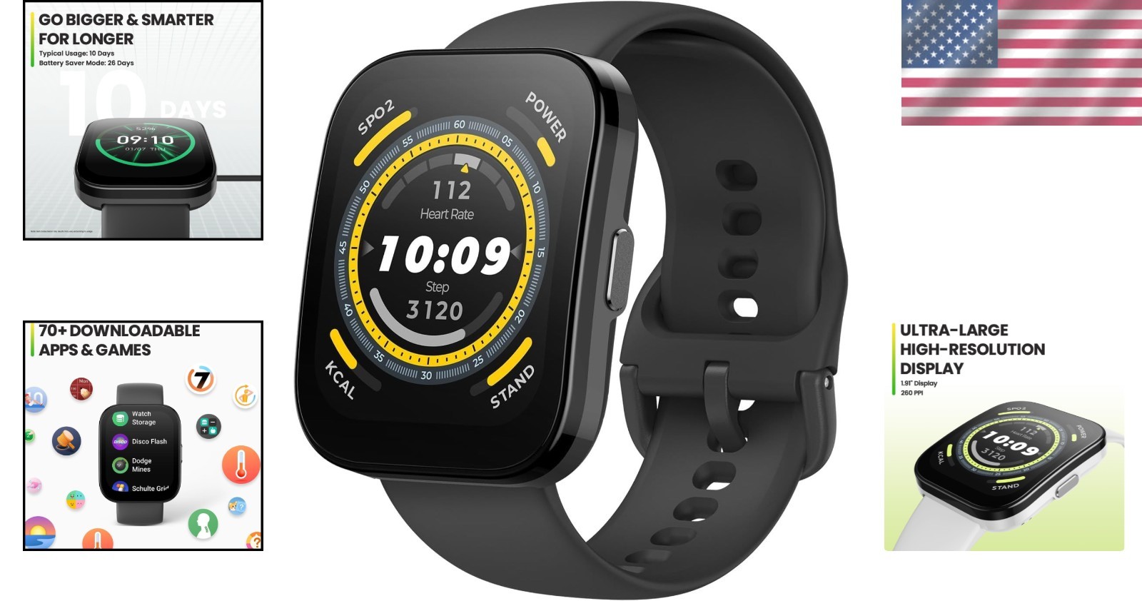 Bip 5 GPS Smart Watch: 10-Day Battery, Sleep Tracker & Android/iPhone Compatible