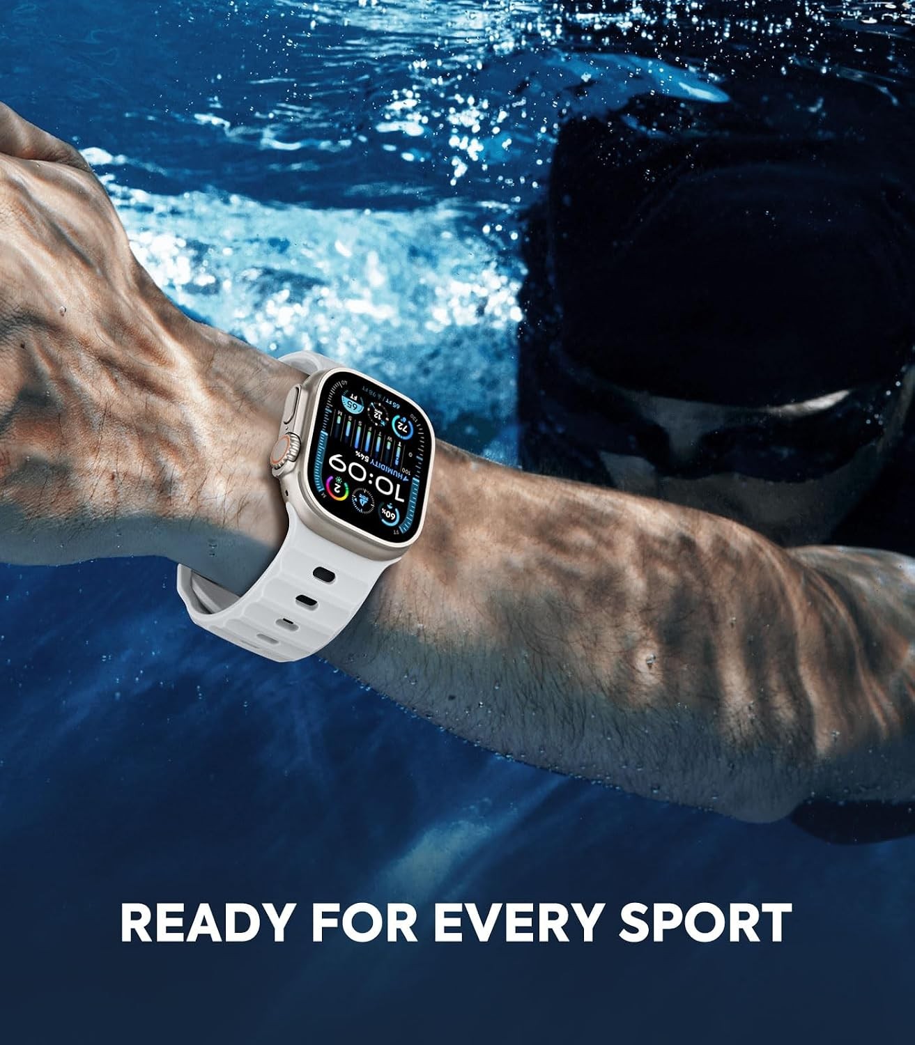 Sport Wrist Band Silicone Strap for Apple Watch Ultra 49mm, Compatible Replaceme