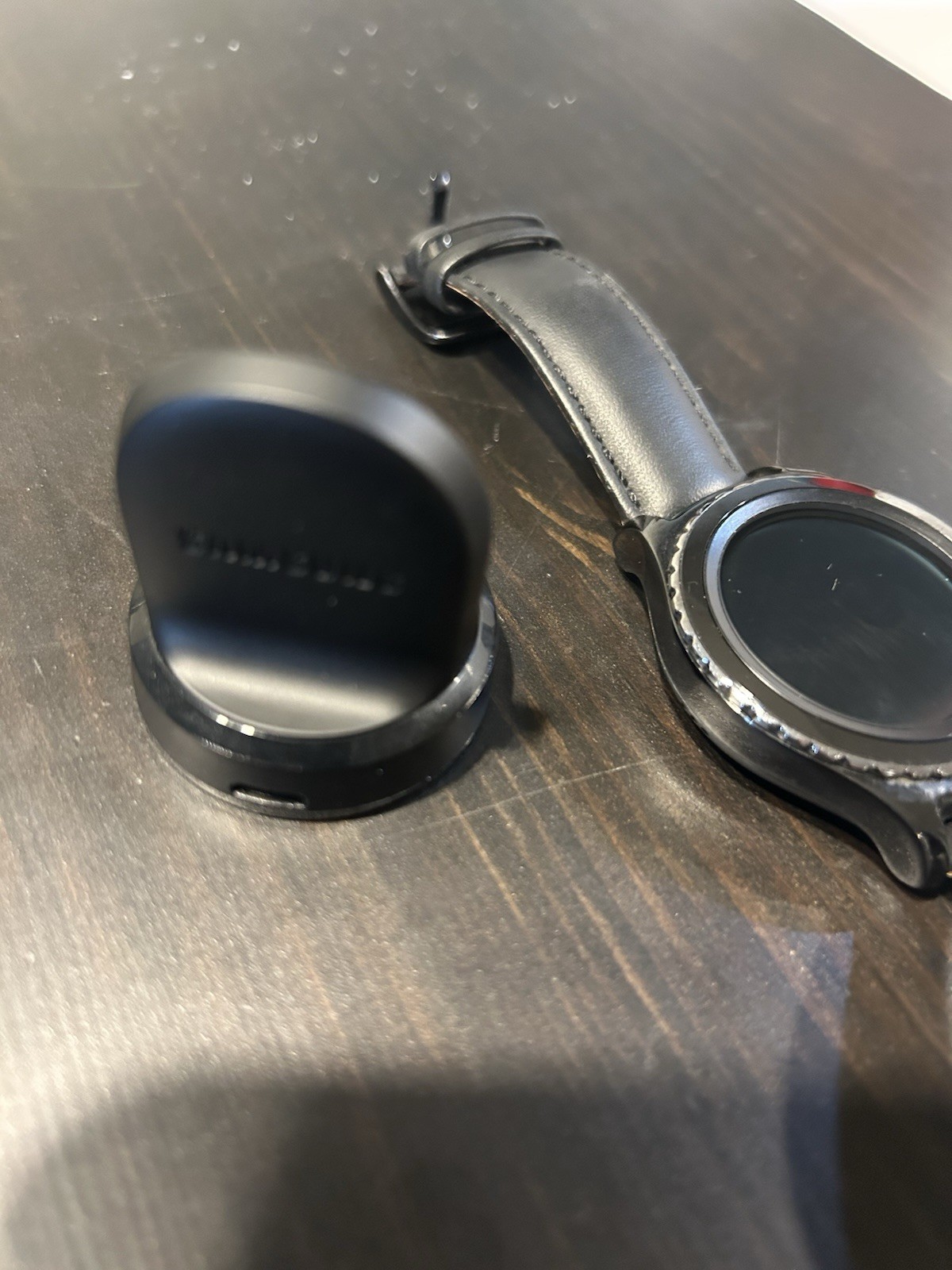 Samsung Gear S2 Classic 316L Stainless Steel Black Leather See Pics Used Tested