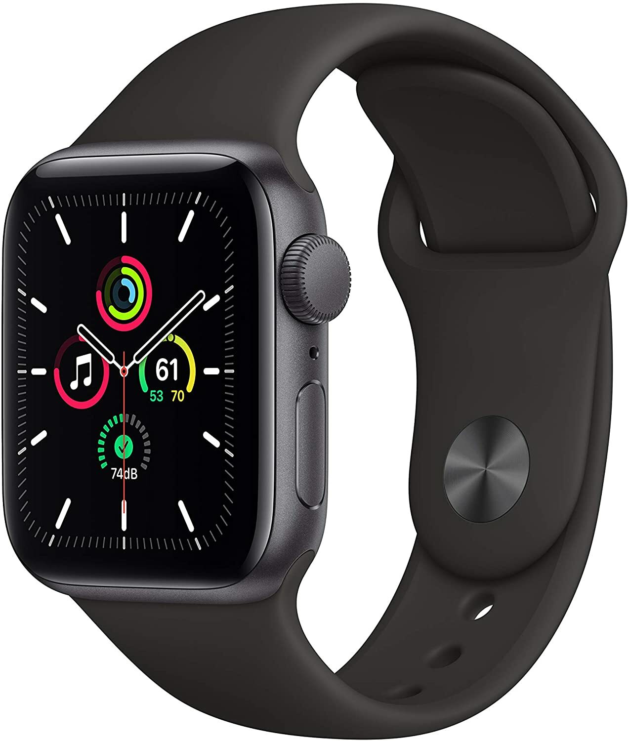 Apple Smart Watch SE GPS 40 mm MYDP2LL/A Space Gray Alumin Case Black Sport Band