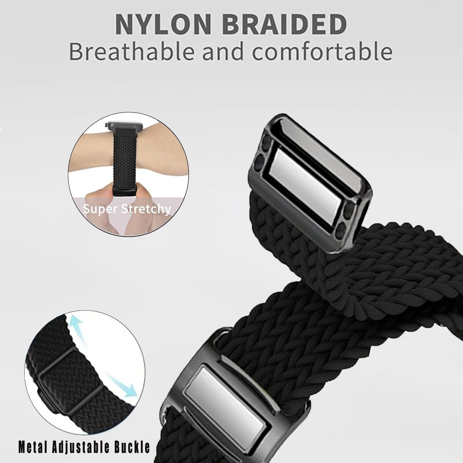 Case For Garmin ID205L 18mm 19mm 20mm 22mm Magnetic Braided Watch Band