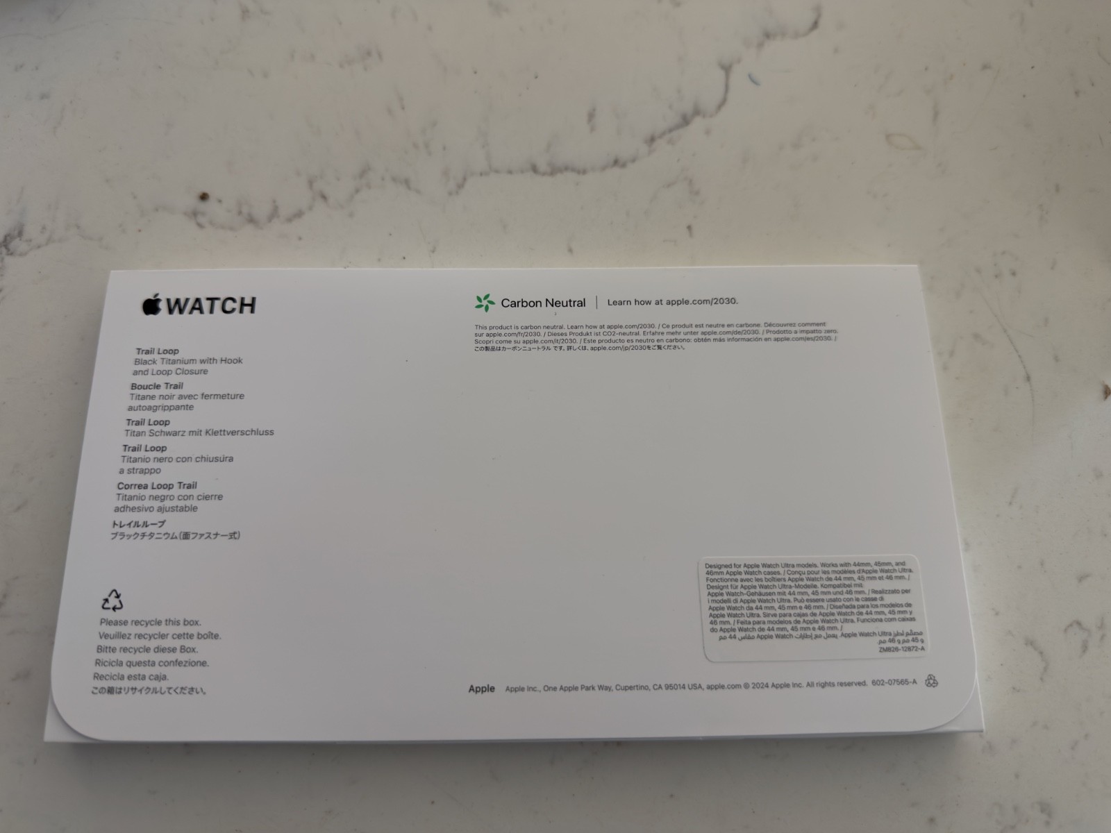 Apple Watch Ultra 2 49mm GPS+Cell Black Titanium Case Trail Loop M/L MX4V3LW/A