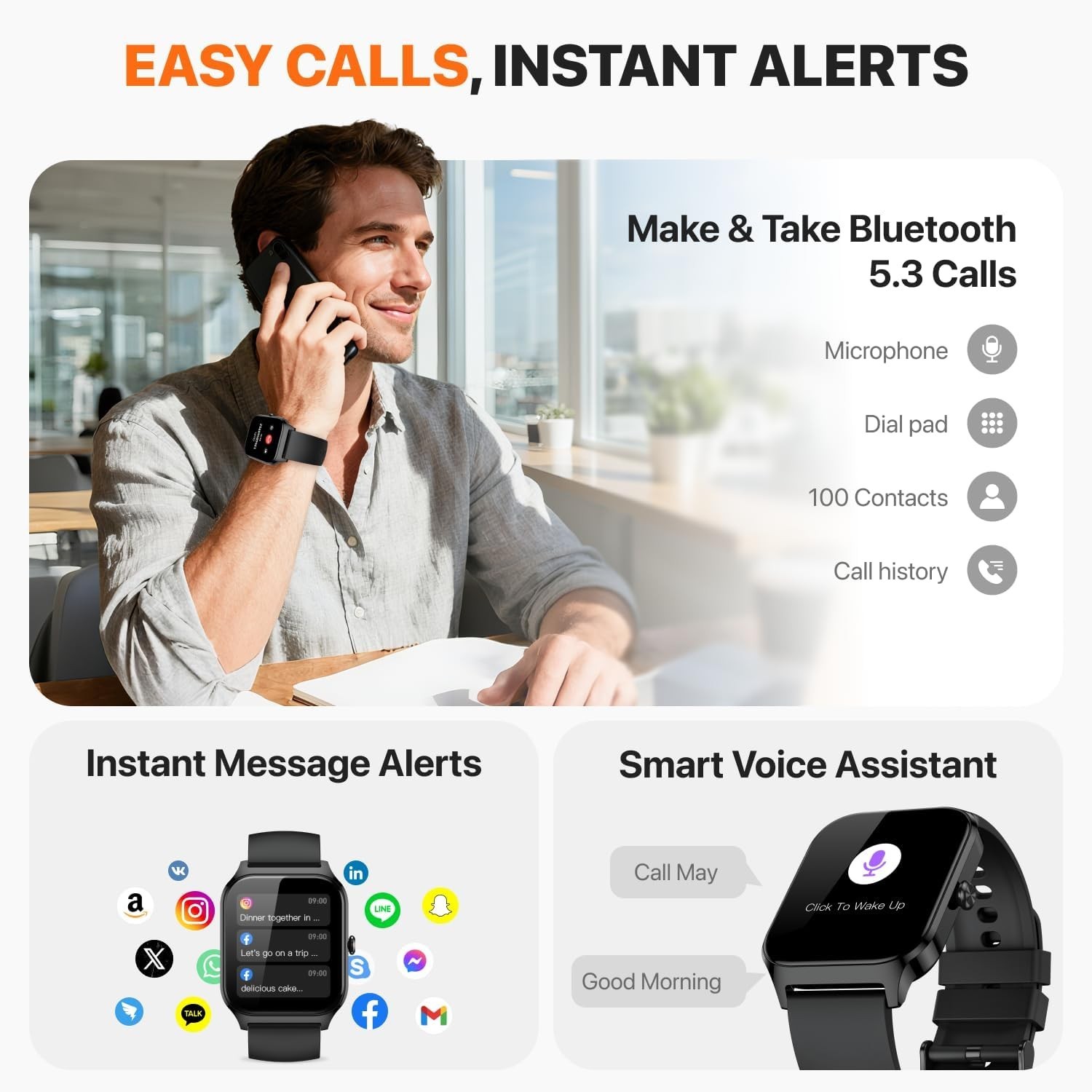 Reloj Inteligente de Mujer Hombre para Iphone Apple Samsung Android y Bluetooth