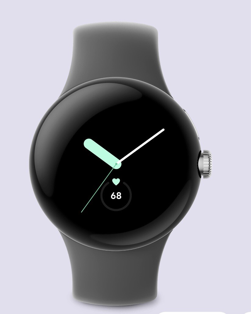 Google Pixel Watch 41mm Polished Silver Stainless Steel Case with Charcoal…