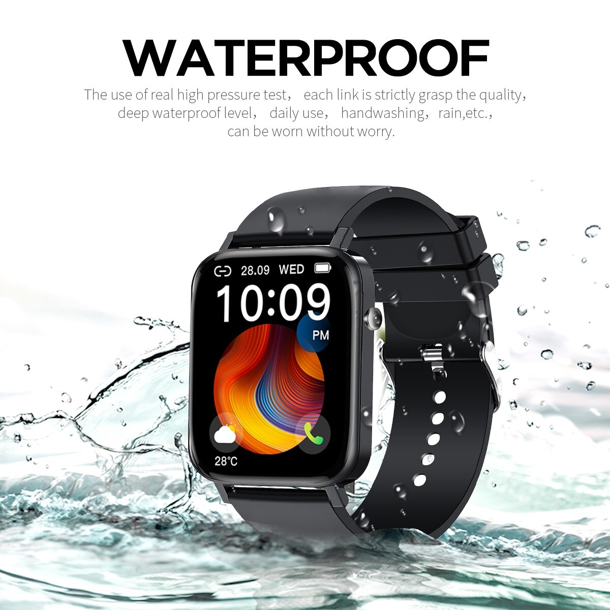 Smart Watch Bluetooth Call Heart Rate Blood Pressure Fitness Monitor Waterproof