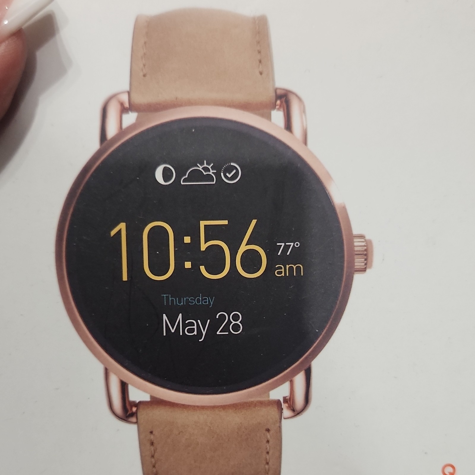 Fossil Q Venture FTW2102 42mm Rose Gold/Beige Leather Android Wear BT