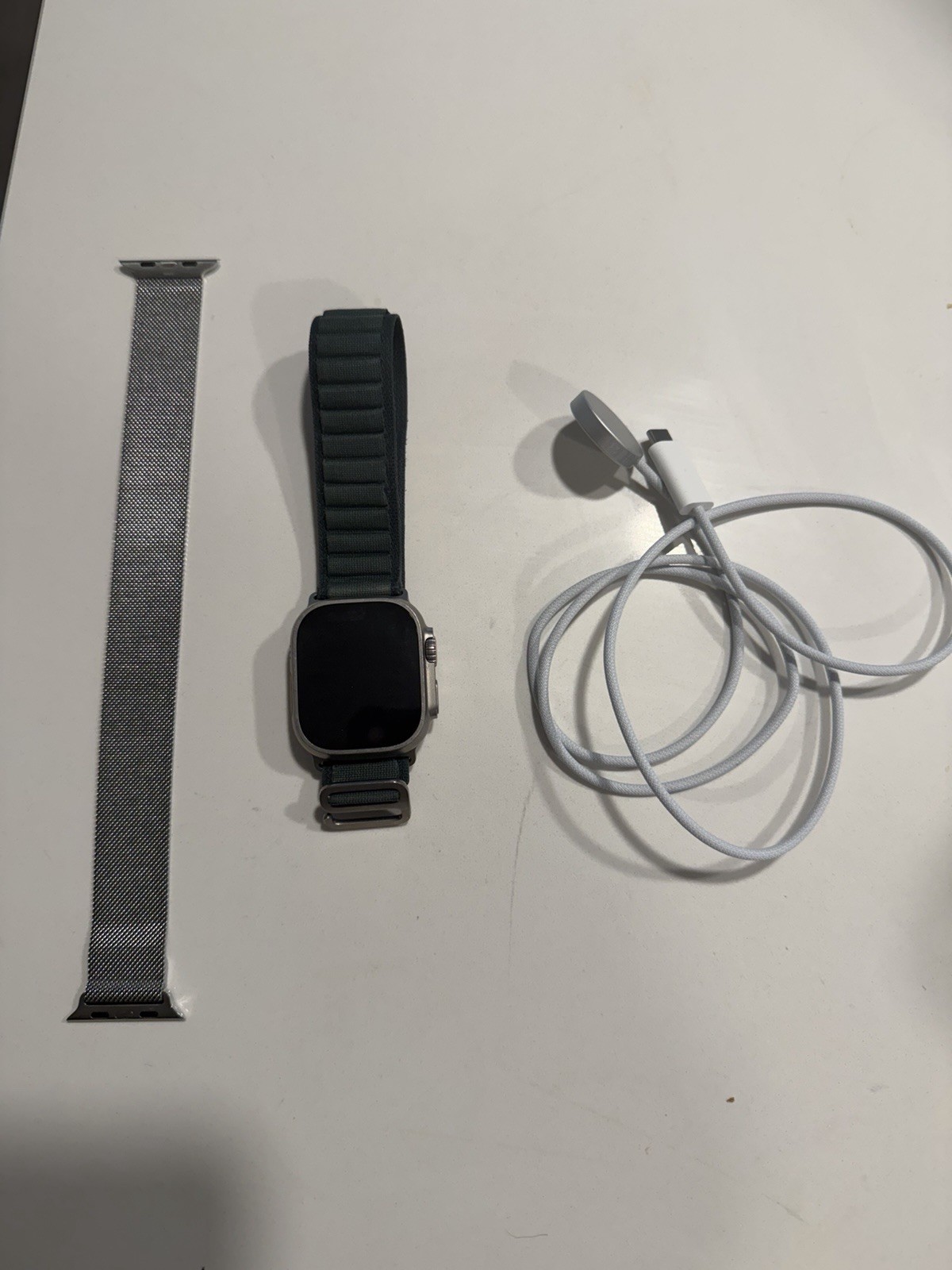 Apple Watch Ultra 1 used Green Alpine Band Milanese Loop 49mm