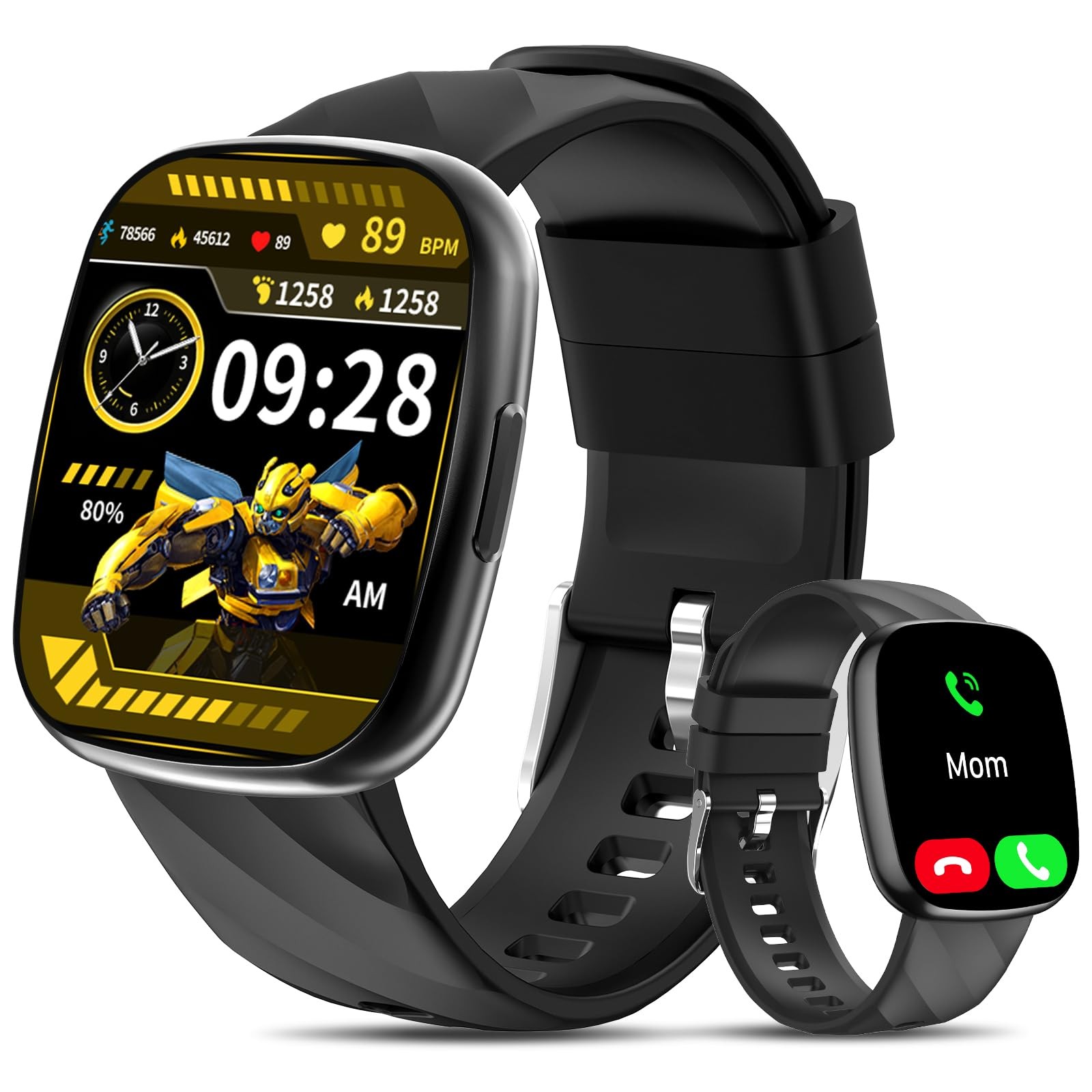 Transformers Kids Smart Watch for Boys and Girls,1.78″ HD Touchscreen Fitness…