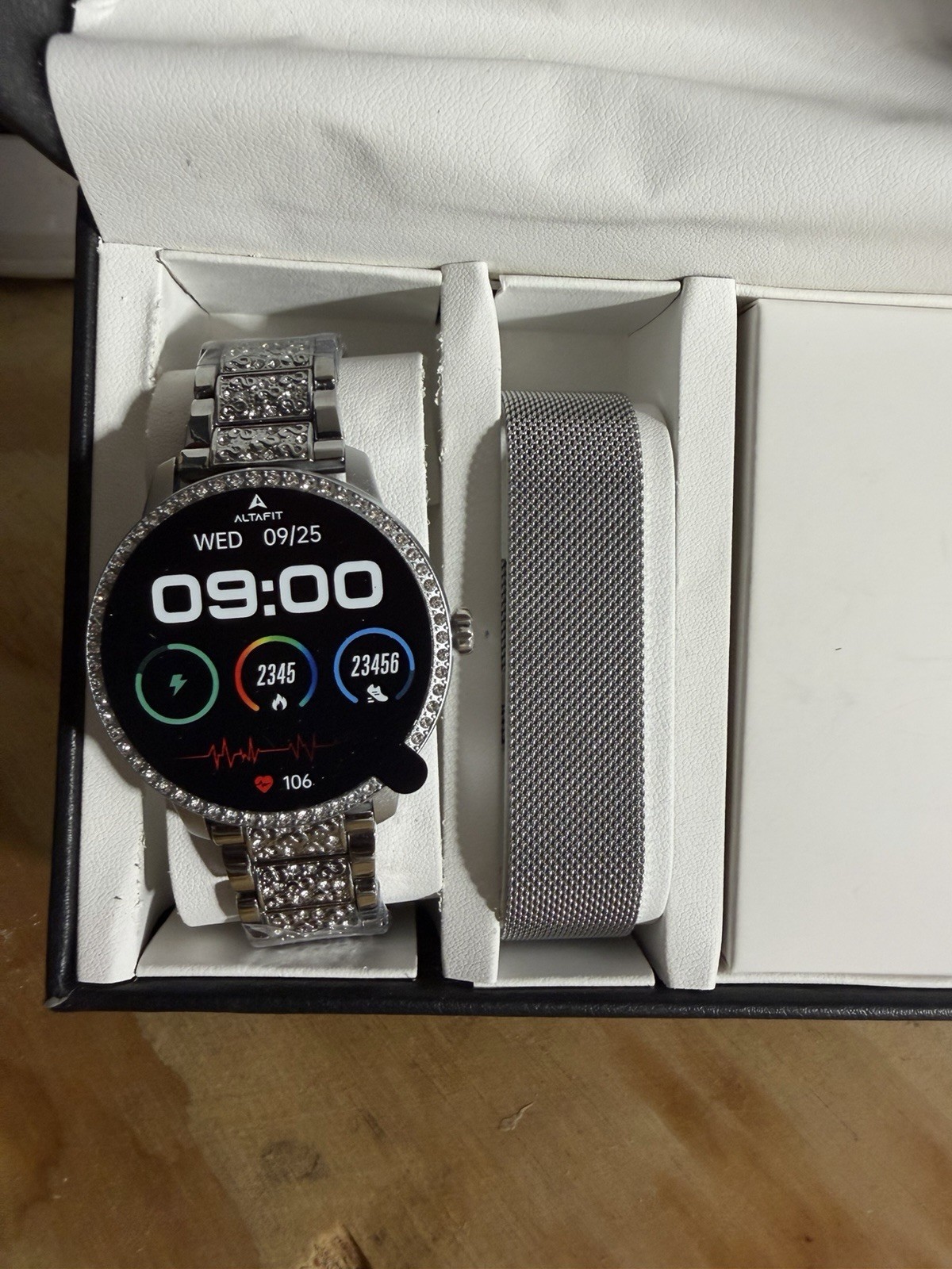 ALTAFIT Smart Watch 40mm Silver Metal Touch Android/iOS Unlocked 1GB + Mesh Band